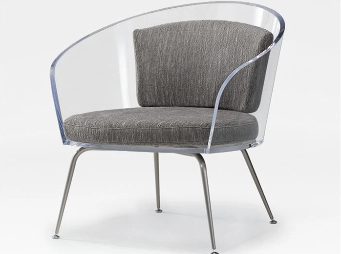 Acrylic Leisure Chair With Stainless Steel Legs