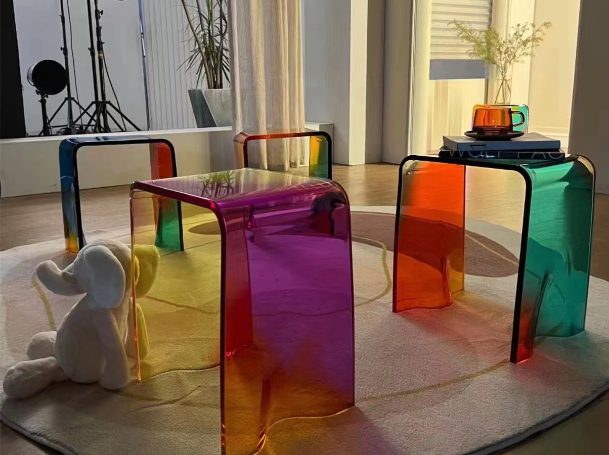 Acrylic Modernist Stool – “The Lucite Seat”